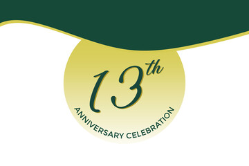 13th anniversary celebration with green design on white background