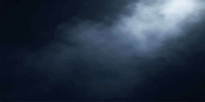 A dark blue smoke texture swirls against a dark background like a stormy night sky filled with clouds of mist and motion