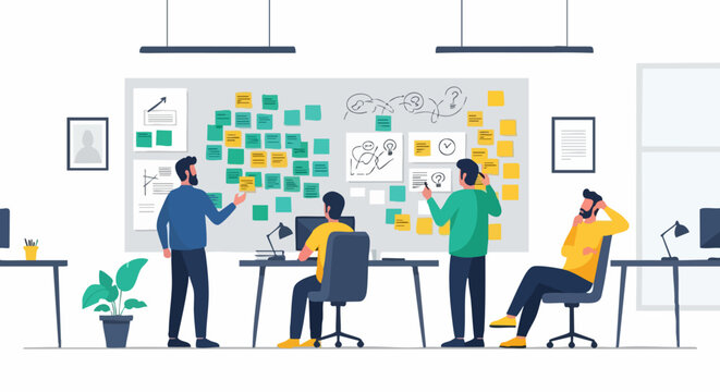 Creative business team collaborating on a project strategy. - Powered by Adobe