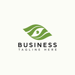 Green leaf eye logo for organic vision