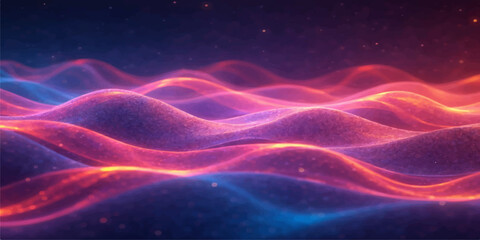 Abstract blue space background featuring a deep purple nebula and glowing stars within a cosmic galaxy fantasy illustration © MDNUR