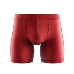 Front view of red color men&rsquo;s boxer briefs 3D render studio shot isolated on a white background