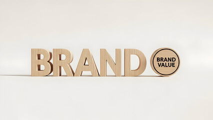 Wooden brand value concept with modern design elements