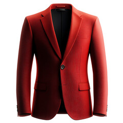Front view of red men lightweight blazer 3D render studio shot isolated on white background
