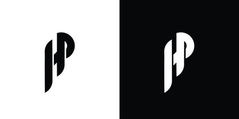 Modern and strong letter HP initials logo design