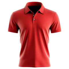 Front view of red men polo shirt 3D render studio shot isolated on white background