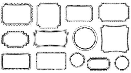 Vintage label and frame templates for branding and design, ornate borders