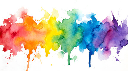 Colorful paint splashes on white background