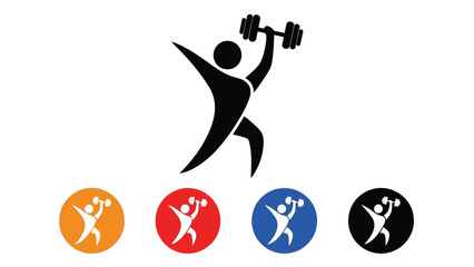 Dynamic fitness icons for gym and workout motivation