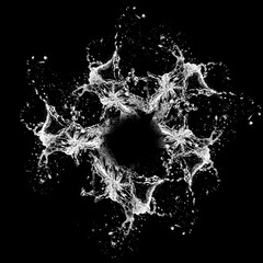 Abstract Water Splash, Stunning Black Background