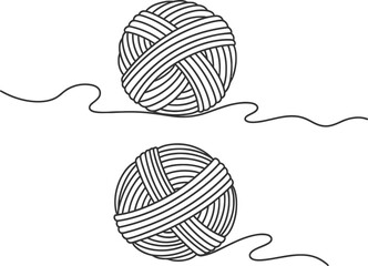Two balls of yarn with threads unraveling, creating a simple yet captivating visual representation of craft and creativity