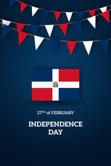 Dominican Republic independence day greetings card with flag