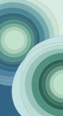 Obraz premium Graduated concentric circles create a serene abstract composition featuring oceanic colors