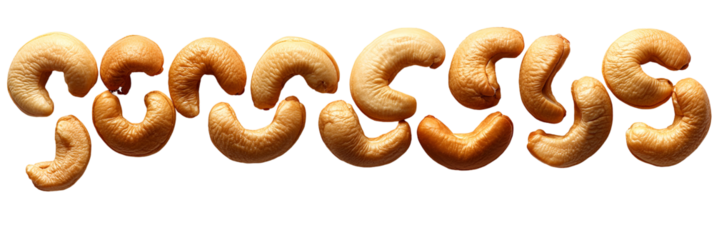 Text composition of light brown letters on transparent background