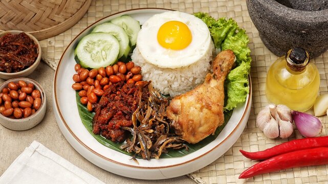 Nasi lemak is a type of typical Malay food that is commonly found in Malaysia where this dish is considered one of the national dishes