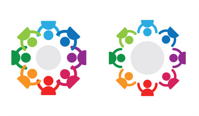 Teamwork logo, Meeting. Group of People, icon, vector.