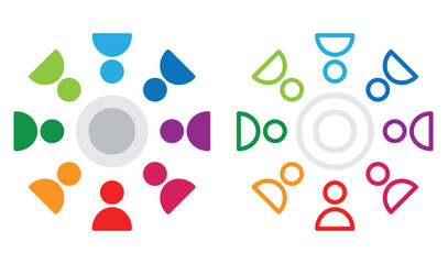 Teamwork logo, Meeting. Group of People, icon, vector.