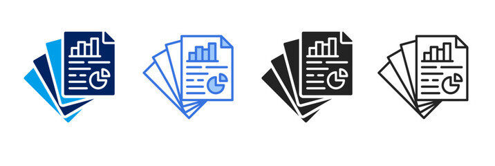 Reporting  Icon Set Different Style Collection. 