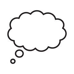 Thought Bubble Icon Comic Style Outline