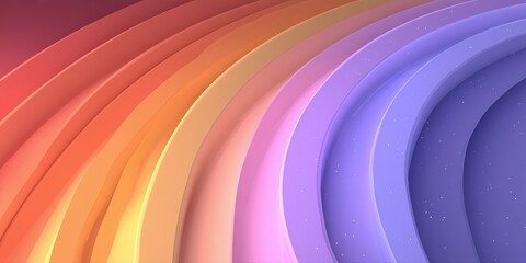 Abstract colorful curved gradient layers ranging from orange to purple for modern backgrounds.

