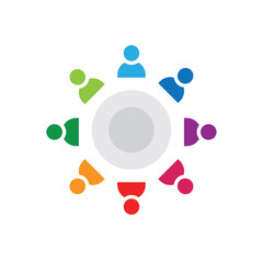 Teamwork logo, Meeting. Group of People, icon, vector.