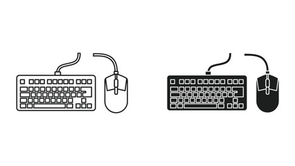 Computer keyboard and mouse illustration