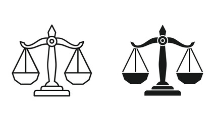 Balance scale icon set