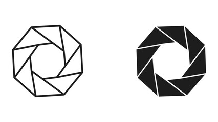 Camera aperture icon set