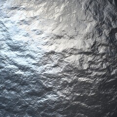 Silver foil texture background with crumpled metallic surface, reflective abstract material