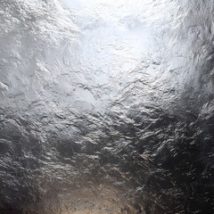 Silver foil texture background with crumpled metallic surface, reflective abstract material