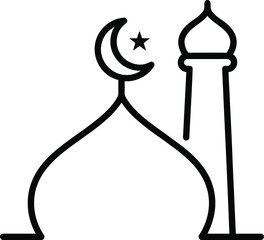 Mosque minimalist vector illustration for digital application design