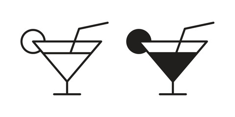 Cocktail icons for website design and development, app development. EPS10