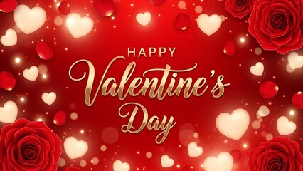 Valentine&rsquo;s Day Greeting Design with Heart Shapes and Romantic Colors