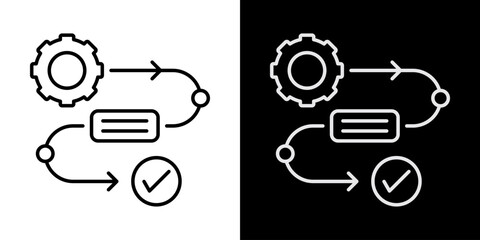 Business Process White Icon Set Design