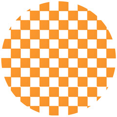 orange Checkered Seamless Circle Pattern Background, Psychedelic Checkerboard Texture, retro style
