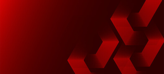Abstract dark red background with hexagon lines. Vector illustration