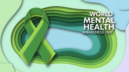 World Mental Health Day Campaign Poster Encouraging Mental Health Awareness, Self Care and Stress Management