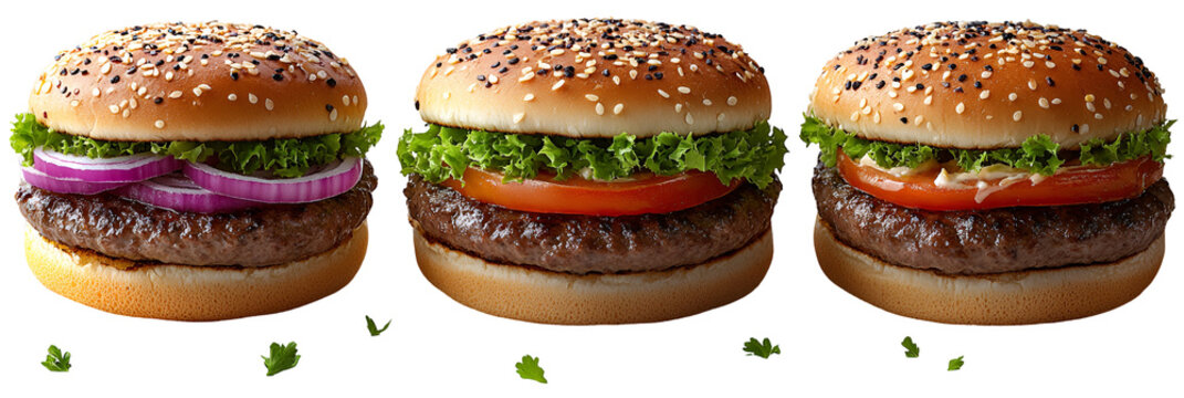Three delicious mini hamburgers