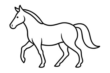Obraz premium Horse Minimal Animal Outline Icon – Elegant Line Art Symbol Vector