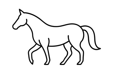 Fototapeta premium Horse Minimal Animal Outline Icon – Elegant Line Art Symbol Vector