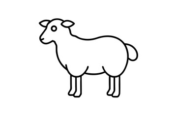 Simple Sheep Minimal Animal Icon SVG &ndash; Clean Farm Livestock Vector Illustration