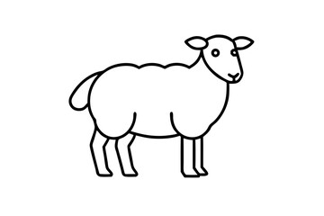 Simple Sheep Minimal Animal Icon SVG &ndash; Clean Farm Livestock Vector Illustration
