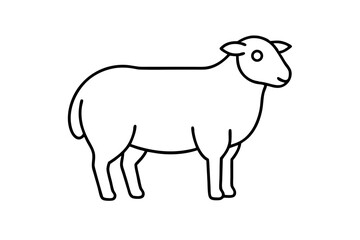 Simple Sheep Minimal Animal Icon SVG &ndash; Clean Farm Livestock Vector Illustration
