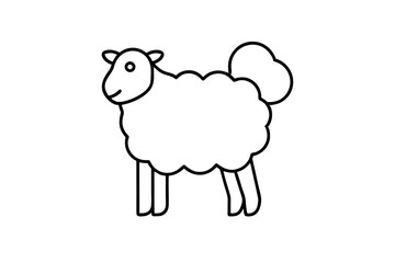 Simple Sheep Minimal Animal Icon SVG &ndash; Clean Farm Livestock Vector Illustration