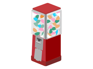 古いガチャガチャ機械のイラスト / Vintage Capsule Toy Machine Illustration