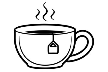 Simple Coffee Mug with Steam Icon &ndash; Hot Drink Line Symbol