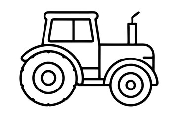 Tractor Farming Line Art Icon &ndash; Agriculture Outline Symbol