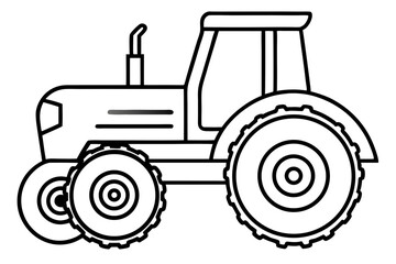 Tractor Farming Line Art Icon &ndash; Agriculture Outline Symbol