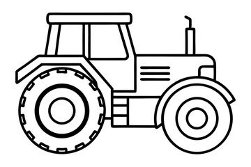Tractor Farming Line Art Icon &ndash; Agriculture Outline Symbol