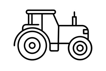 Tractor Farming Line Art Icon &ndash; Agriculture Outline Symbol